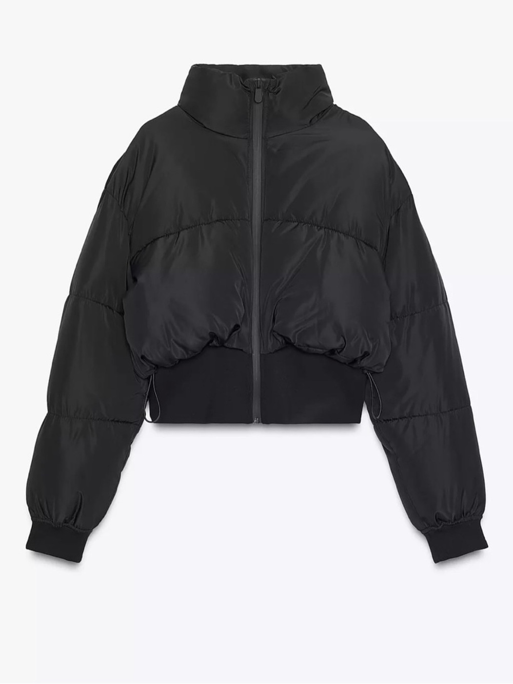 Zara. Women’s XL. Black Cropped Puffer Jacket. So stylish! New!